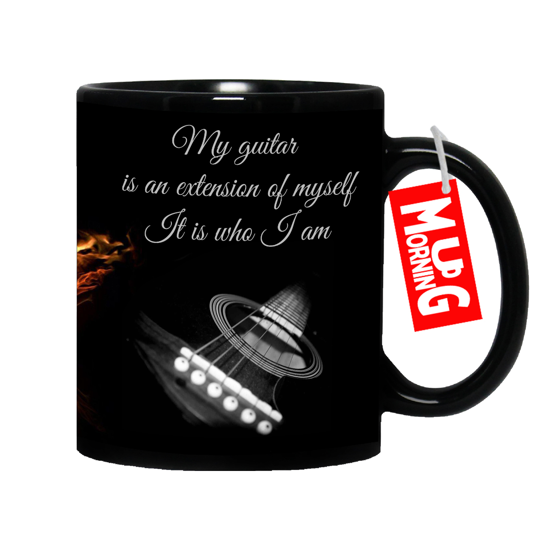 Guitar Mug With Quotation (Black)